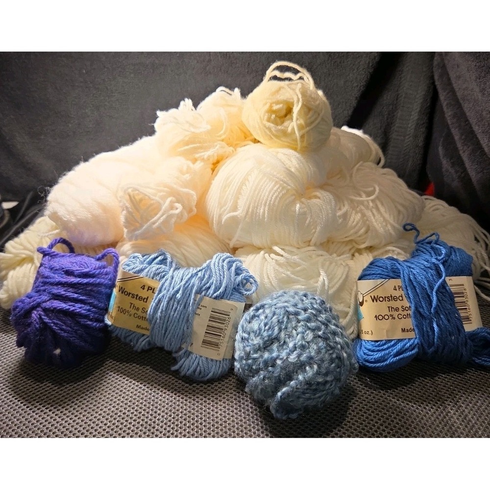 Misc Lot Of Yarn 12 Different Colors And Types